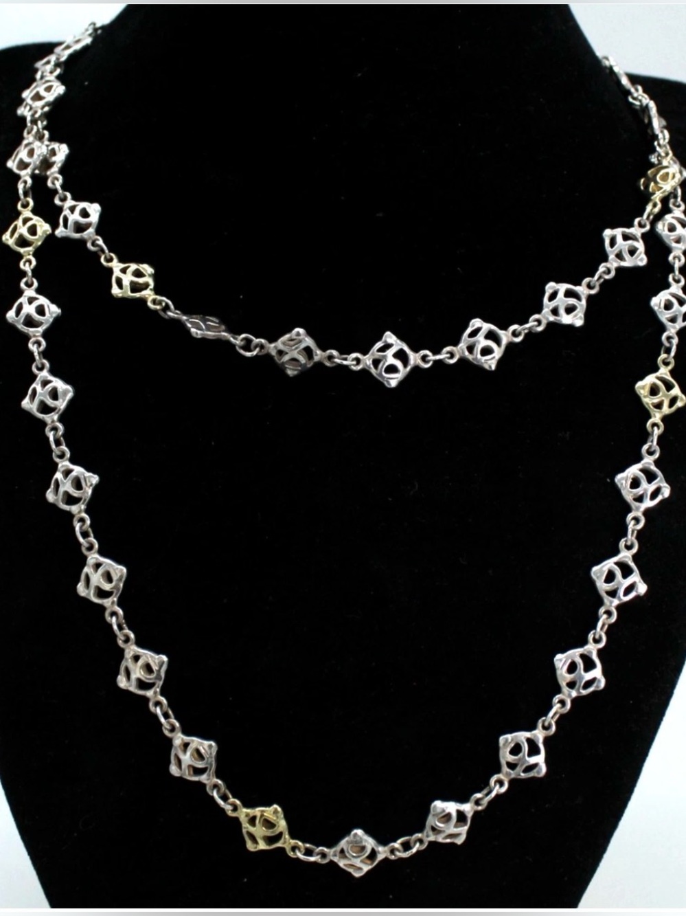 DAVID YURMAN Logo Chain, 925
Sterling Silver & 18k Gold Necklace, 33.5” Long